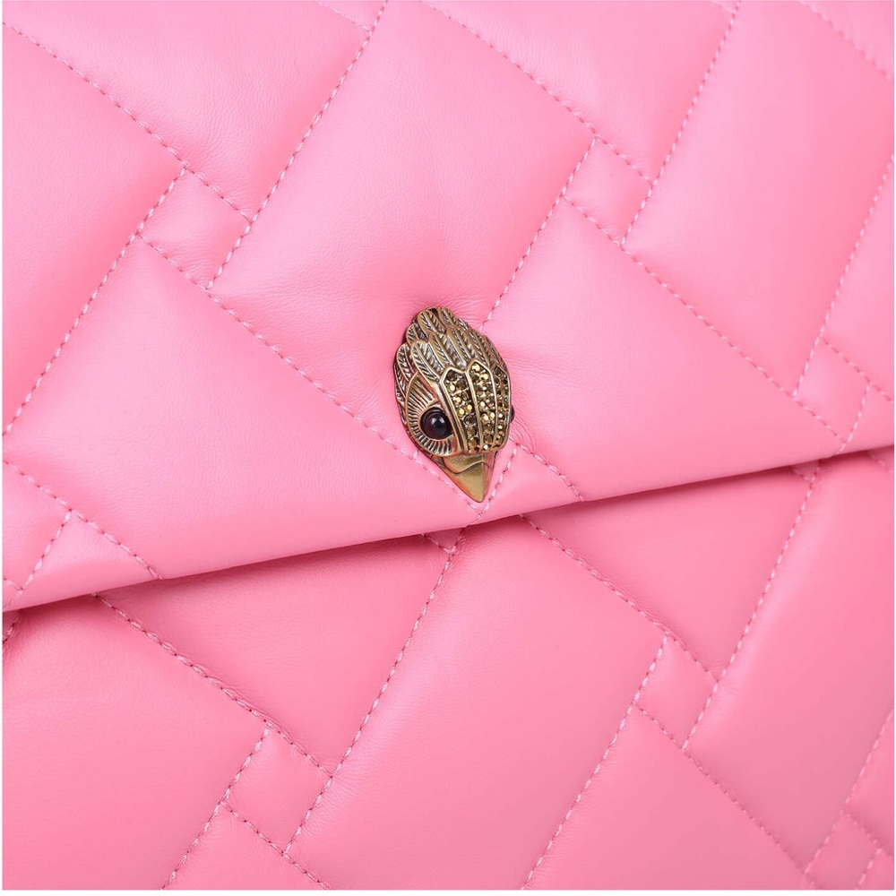 Kurt Geiger London Kensington XXL Soft Pink Leather Shoulder Bag NWT Gold Chain - Picture 4 of 5